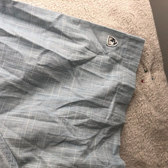 Kühl Men Shirt Size XXL Short Sleeve Button Up Blue Classic Casual Travel Pocket - Picture 10 of 13